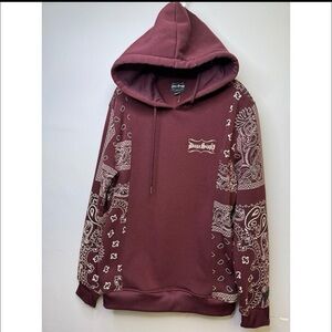 Burgundy Paisley Hoodie